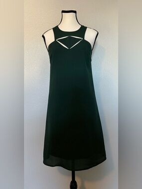 C. Luce Dark Green Cutout Neckline Dress